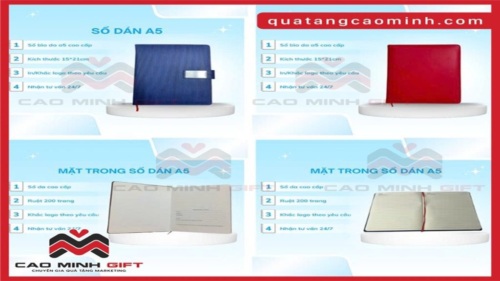 Sổ dán A5 số lượng lớn cho doanh nghiệp - Giá sỉ tận xưởng, in logo theo yêu cầu
